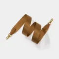 Correa de hombro tejida de nailon universal con extremos de cuero y herrajes dorados para bolsos. - L80cm A3.8cm / Marrón Cierre de Oro Antiguo