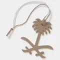 Leather Palm Tree Bag Charm Cute Car Key Pendant Luxury Purse Handbag Accessory Gift - Khaki