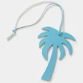 Ciondolo per borsa a forma di palma in pelle blu stile lusso portachiavi carino - Azzurro