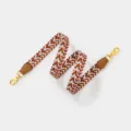 Boho Woven Replacement Bag Strap Ethnic Geometric Crossbody Purse Strap with Gold Clasps - Brown Strap Gold Buckle