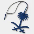 Blue leather palm tree charm luxury bag pendant stylish car key accessory fashion keychain - Blue
