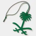 Green leather palm tree shape bag charm car key pendant luxury accessories minimalist style - Green