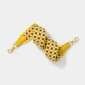 Wide checkered jacquard replacement shoulder strap with gold hardware for crossbody bags. - Other Lengths / Yellow Webbing with Gold Buckle