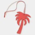 Ciondolo borsa palma in pelle rossa, elegante portachiavi in vera pelle per borse e auto. - Rosso anguria
