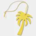 Ciondolo borsa palma in pelle gialla, elegante accessorio portachiavi auto per borse di lusso. - Giallo