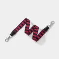 Comoda tracolla di ricambio in jacquard a quadri per borse, design in tessuto chic. - Larghezza 2,5 cm Lunghezza 70 cm / Cinturino Nero Fibbia Argento