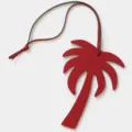 Ciondolo palma in pelle rossa per borse e chiavi auto, elegante accessorio chic. - Rosso