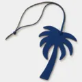 Ciondolo borsa palma in pelle blu stile di lusso portachiavi pendente elegante per borse - Blu