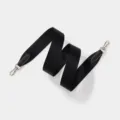 Correa de hombro universal de nailon negro tejido para bolsos cruzados con herrajes. - L80cm A3.8cm / Correa Negra Hebilla Plateada