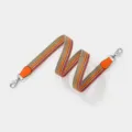 Colorful woven replacement bag strap with orange leather ends and silver metal swivel clasps. - Length 110cm Width 2.5cm / Orange Silver Buckle