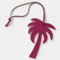 Lussuoso ciondolo borsa palma in pelle, elegante accessorio per chiavi auto chic. - Rosso rosa