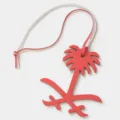 Leather palm tree bag charm red and white luxury key chain purse pendant cute accessory - Watermelon red