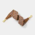 Wide checkerboard jacquard replacement shoulder strap for crossbody bags with gold hardware - Other Lengths / Brown Strap Gold Buckle