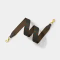 Stylish wide replacement bag strap with brown and green geometric jacquard pattern and gold hardware. - Grey With Gold Buckle / 3.8cm Width 70cm Length