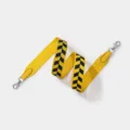 Yellow black block jacquard wide bag strap with silver snap hooks, stylish replacement strap. - Yellow Webbing with Silver Buckle / 3.8cm Width 70cm Length