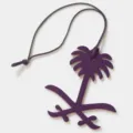 Luxury leather palm tree bag charm purple key chain stylish pendant for car and handbag decor - Purple