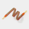 Colorful woven bag replacement strap with orange leather ends and gold metal clasps for chic purses. - Length 110cm Width 2.5cm / Orange Gold Buckle