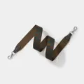Jacquard wide bag strap with brown geometric pattern, leather ends and silver hooks. - Grey With Silver Buckle / 3.8cm Width 70cm Length