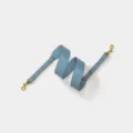 Blauwe lederen vervangende tassenriem met gouden metalen haken, verstelbare lange schouderband. - Breedte 4cm Lengte 102cm-110cm / Lichtblauw Gouden Gesp
