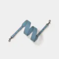Blauwe, verstelbare vervangende tasband van leer met donkere metalen hardware voor handtassen. - Breedte 4cm Lengte 102cm-110cm / Lichtblauw Gunmetal Gesp