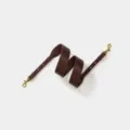 Donkerbruine leren vervangende schouderriem voor handtas met gouden metalen haken. - Breedte 4cm Lengte 102cm-110cm / Donkerbruin Gouden Gesp