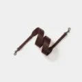 Donkerbruine effen lederen vervangende tassenriem, verstelbare brede schouderriem variant. - Breedte 4cm Lengte 102cm-110cm / Donkerbruin Gunmetal Gesp