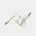 Witte vervangende tasriem van leer met verstelbare lengte en stevige metalen haken. - Breedte 4cm Lengte 102cm-110cm / Wit Gunmetal Gesp