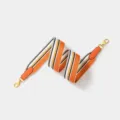 Stylish striped replacement bag strap with gold hardware, perfect for shoulder and crossbody bags. - Width 5cm Length 70cm / Orange Gold Buckle