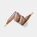 Woven wide shoulder strap crossbody replacement strap designer style bag accessory. - Width 5cm Length 70cm / Brown Strap Gold Buckle