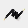 Black woven wide shoulder strap with gold metal hooks, universal replacement bag strap. - 3.8cm Width 70cm Length / Black Strap Gold Buckle