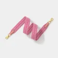 Sangle de bandoulière large tissée rose et blanche pour sacs à main élégants - Rose avec boucle dorée / 3.8cm Largeur 70cm Longueur