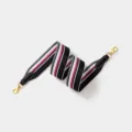 Stylish replacement shoulder strap for handbags, black white pink striped wide strap design. - Width 5cm Length 70cm / Black Strap Gold Buckle