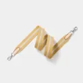 Ampia tracolla tessuta in giallo e bianco, ricambio versatile per borsa a tracolla. - 3.8cm Larghezza 70cm Lunghezza / Albicocca Fibbia Argento