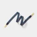 Stilvoller, kontrastierender Streifen-Ersatzschultergurt für Umhängetaschen und Handtaschen. - Breite 2,5 cm Länge 70 cm / Blau Goldene Schnalle