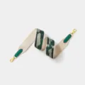 Beige green camo woven wide replacement bag strap with leather ends and gold hardware. - Width 5cm Length 70cm / Green Webbing with Gold Buckle
