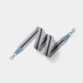Ampia tracolla di ricambio per borse a tracolla in tela con righe blu e marroni oggi. - 3.8cm Larghezza 70cm Lunghezza / Blu Fibbia Argentata