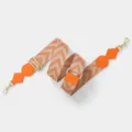 Adjustable wide replacement shoulder strap for crossbody bags with chic chevron woven pattern. - Orange