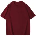 Men's casual loose fit short sleeve crewneck t-shirt in solid burgundy red color top basic. - S / Tops / Burgundy