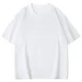 Men's casual white short sleeve t-shirt basic solid color crew neck summer cotton top apparel new - S / Tops / White