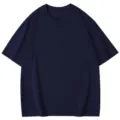 Classic solid color navy blue short sleeve t-shirt for men, comfortable casual daily wear. - S / Tops / Navy Blue