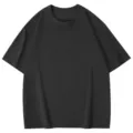 Men solid black crew neck short sleeve t-shirt casual summer basic top comfortable wear - Dark Gray