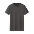 Men's solid dark grey short sleeve crew neck T-shirt, breathable cooling basic summer top. - S / Tops / Dark Gray
