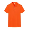 Men's Summer Casual Short Sleeve Polo Shirt in Bright Orange Breathable Cotton Top - S / Tops / Orange