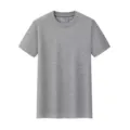 Classic solid gray short sleeve crew neck T-shirt for men, comfortable basic casual daily wear. - Mixed Grey