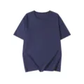 Maglietta da uomo blu scuro a maniche corte e girocollo, ideale per abbigliamento casual e da lavoro. - Blu scuro