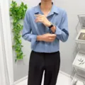 Men's long sleeve light blue dress shirt, wrinkle-resistant business casual button-up top. - S / Tops / Light Blue