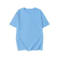 Maglietta casual manica corta uomo azzurro chiaro tinta unita basic top comodo quotidiano - Celeste