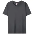 Heavyweight dark grey short sleeve t-shirt, casual cotton tee in size L for daily wear. - Iron Gray