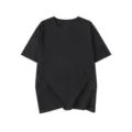 Maglietta nera a maniche corte da uomo, scollo rotondo casual, capo d'abbigliamento basic. - Nero