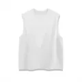 Men's solid color loose cotton tank top, casual sleeveless vest for summer daily wear. - S / Tops / White